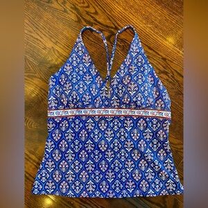 Captiva Stylized Flowers Women's Tankini Tops Bathing Suit V Neck Swimwear Tops